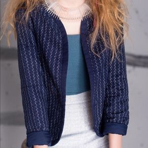 Old Navy Navy Blue Quilted Open-Front Jacket